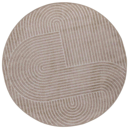 vidaXL Area Rugs Round PALMERAS Beige Ø 160 CM Polyester