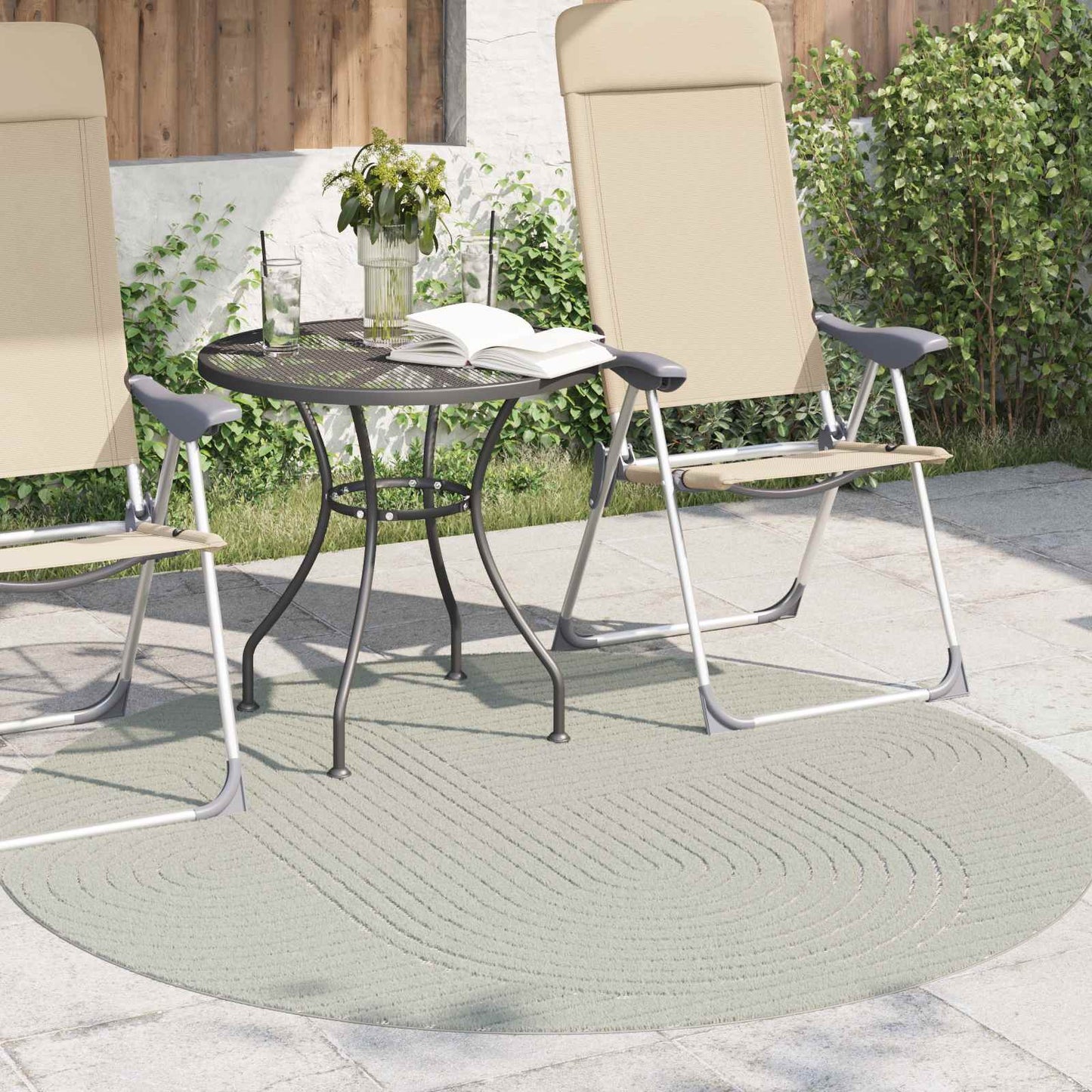 vidaXL Area Rugs Round PALMERAS Green Ø 120 CM Polyester