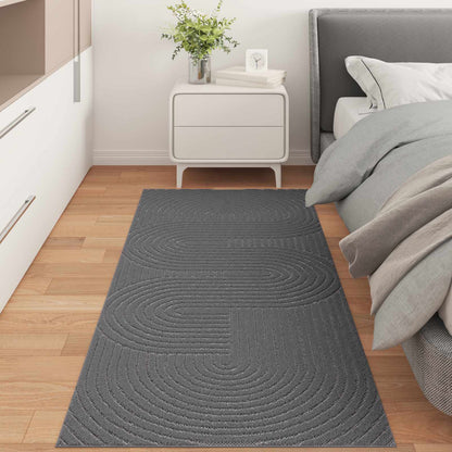 vidaXL Area Rugs Rectangular PALMERAS Anthracite 200 x 80 cm Polyester