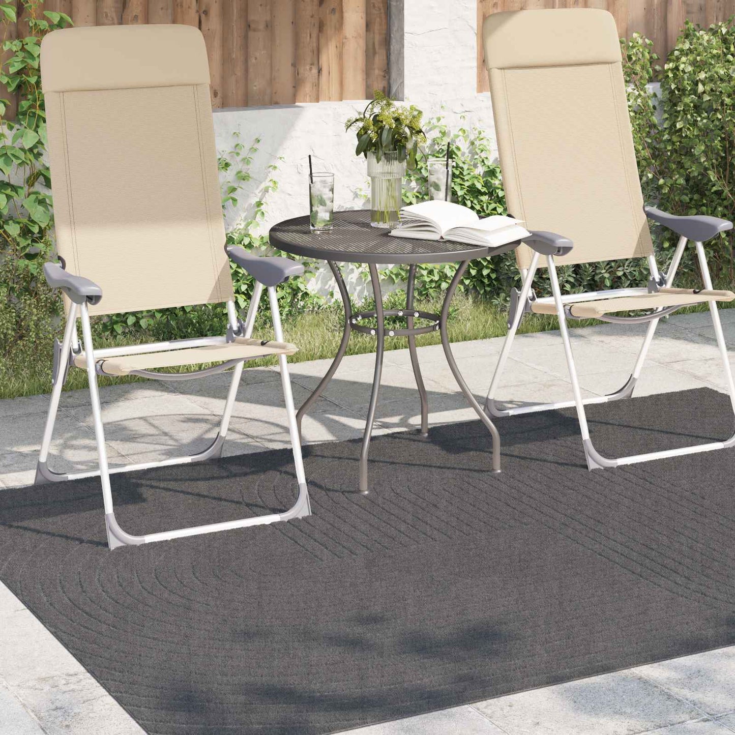 vidaXL Area Rugs Rectangular PALMERAS Anthracite 200 x 140 cm