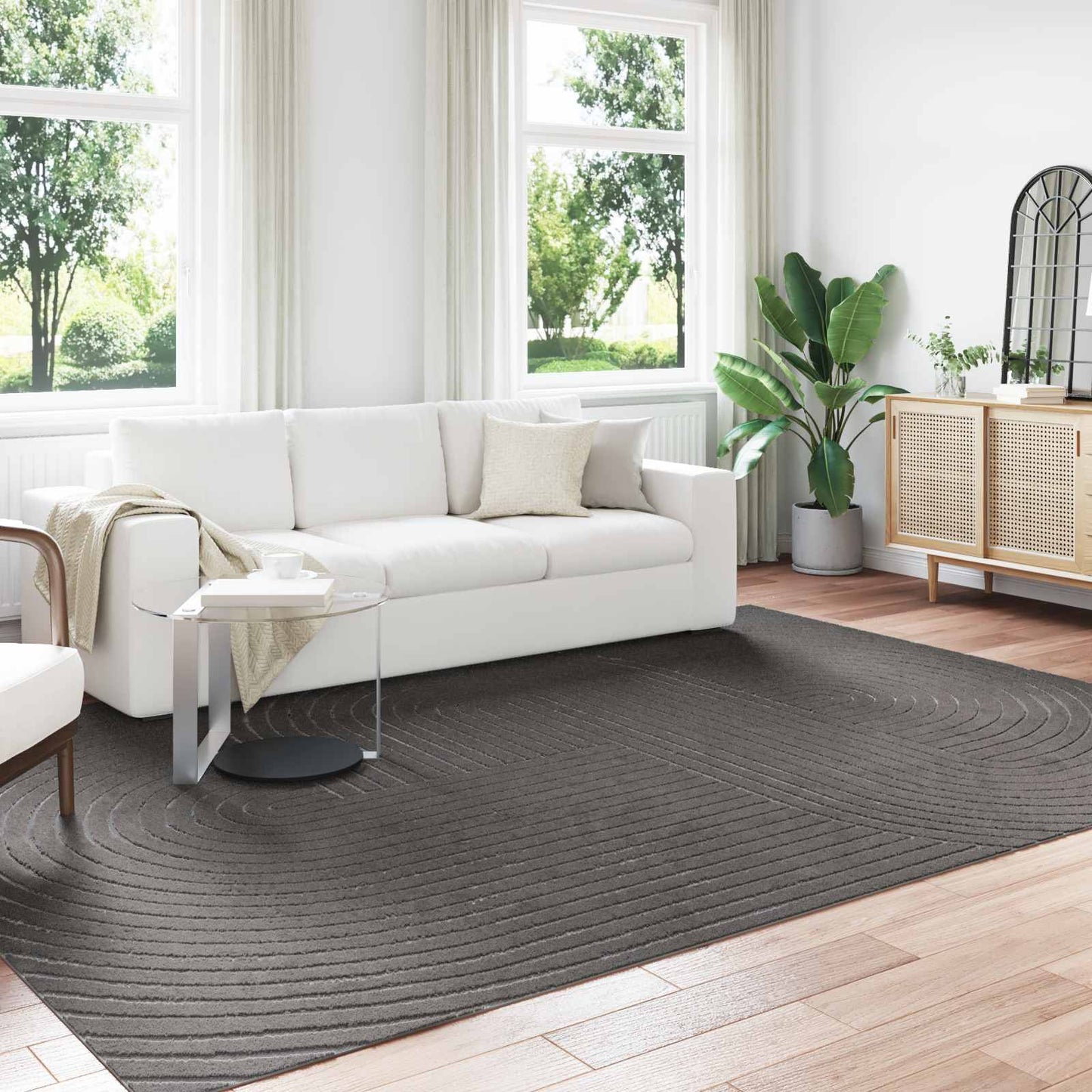 vidaXL Area Rugs Rectangular PALMERAS Anthracite 280 x 200 cm