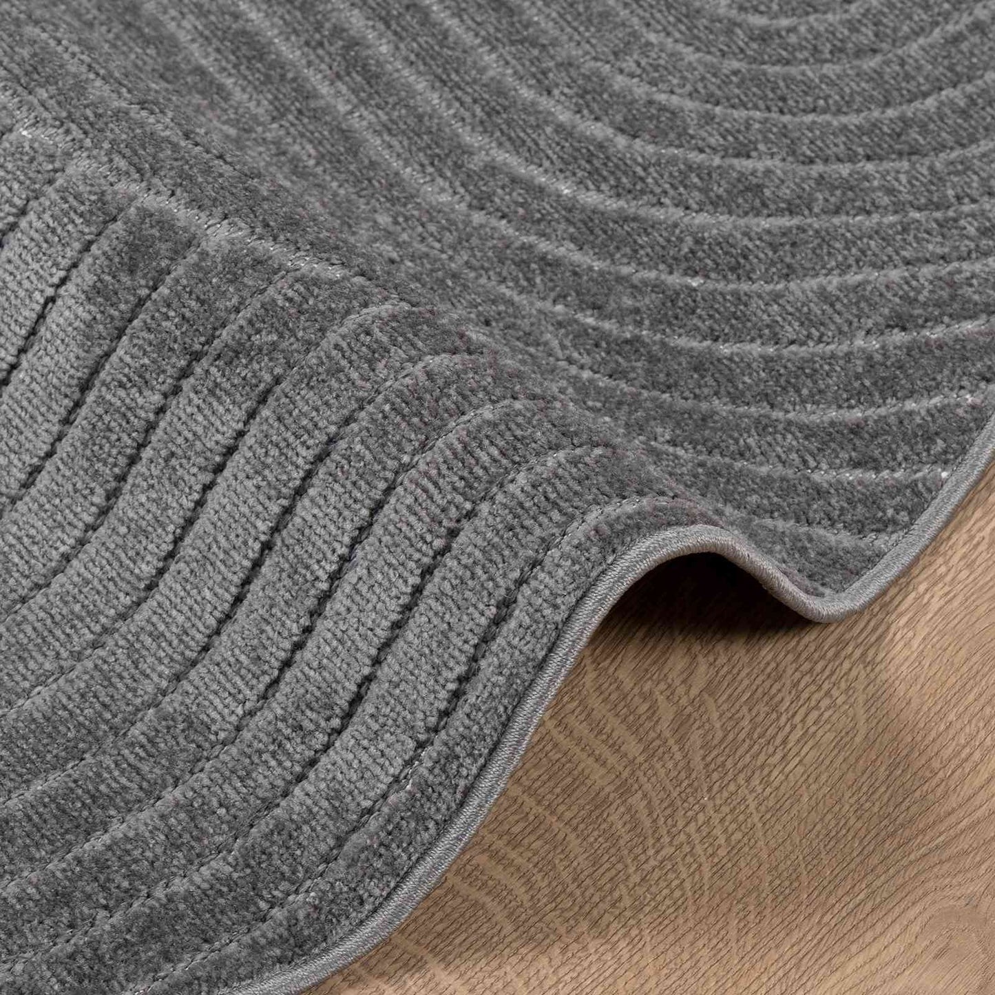 vidaXL Area Rugs Round PALMERAS Anthracite Ø 120 CM Polyester