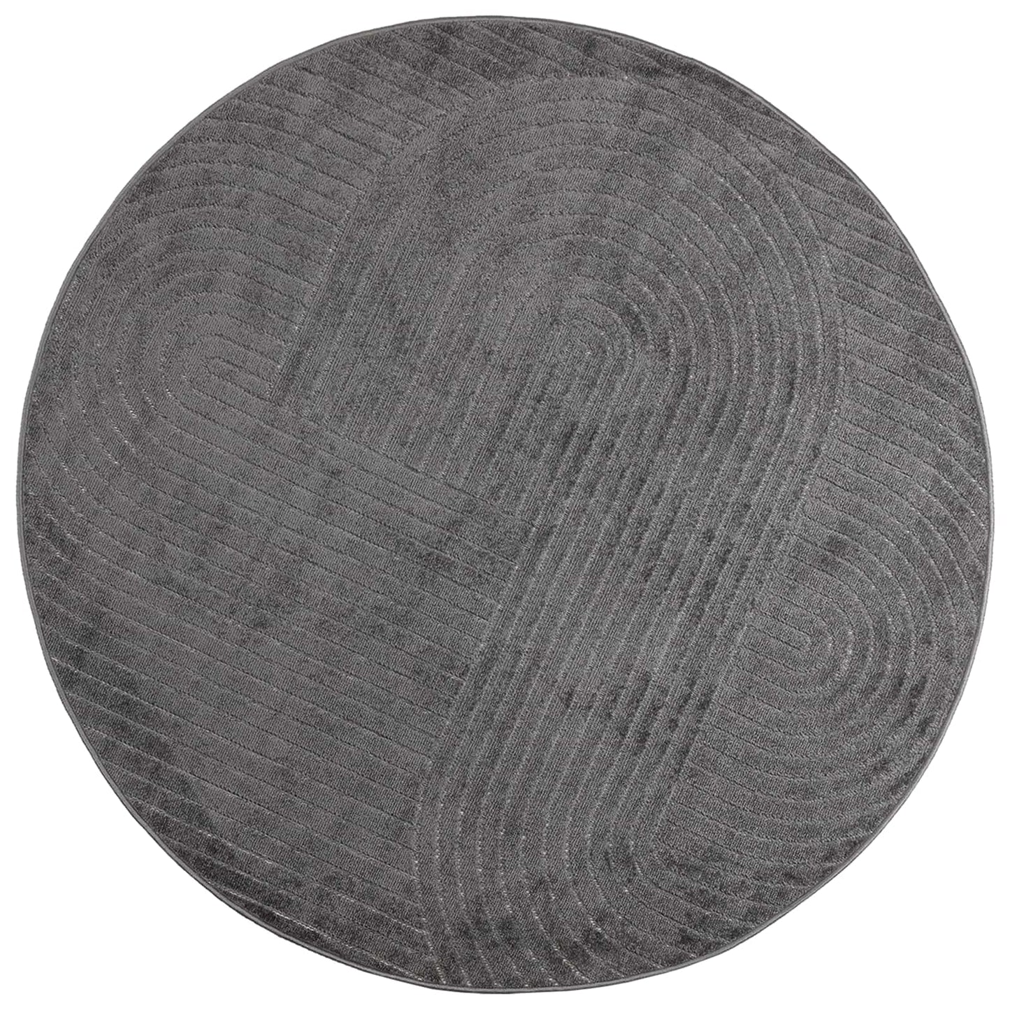 vidaXL Area Rugs Round PALMERAS Anthracite Ø 120 CM Polyester
