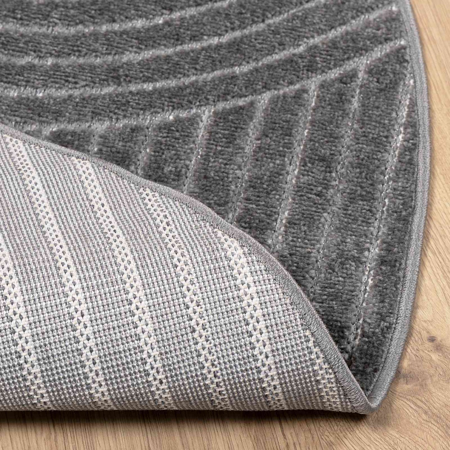 vidaXL Area Rugs Round PALMERAS Anthracite Ø 160 CM Polyester
