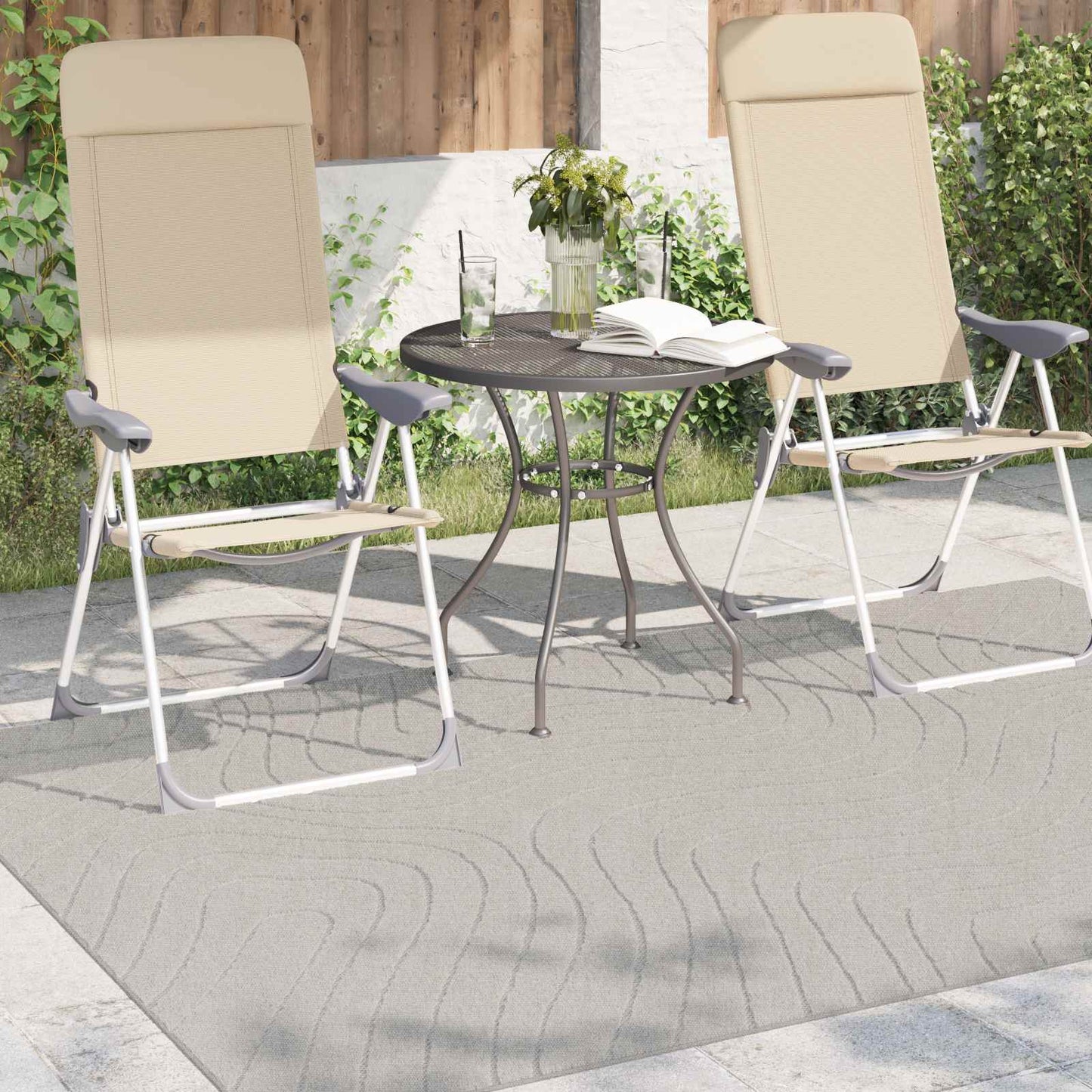 vidaXL Area Rugs Rectangular PALMERAS Cream 200 x 140 cm Polyester