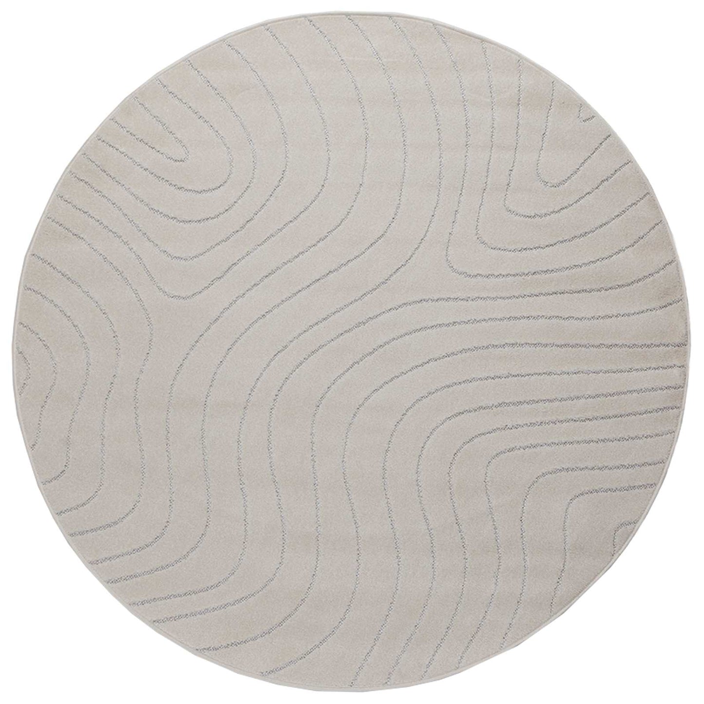 vidaXL Area Rugs Round PALMERAS Cream Ø 160 CM Polyester