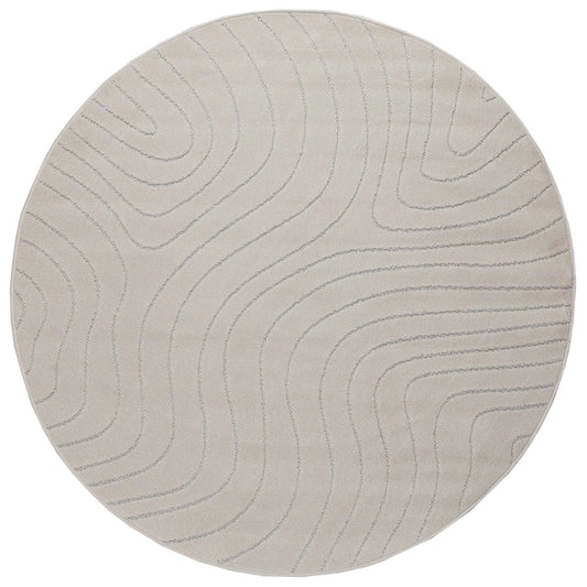 vidaXL Area Rugs Round PALMERAS Cream Ø 160 CM Polyester
