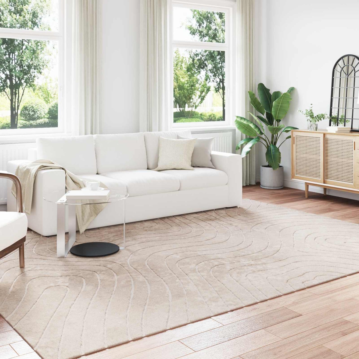 vidaXL Area Rugs Rectangular PALMERAS Beige 200 x 280 cm Polyester