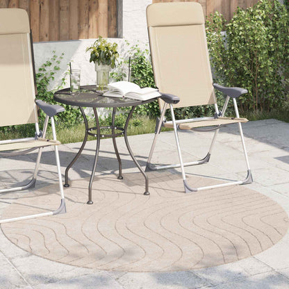 vidaXL Area Rugs Round PALMERAS Beige Ø 160 CM Polyester