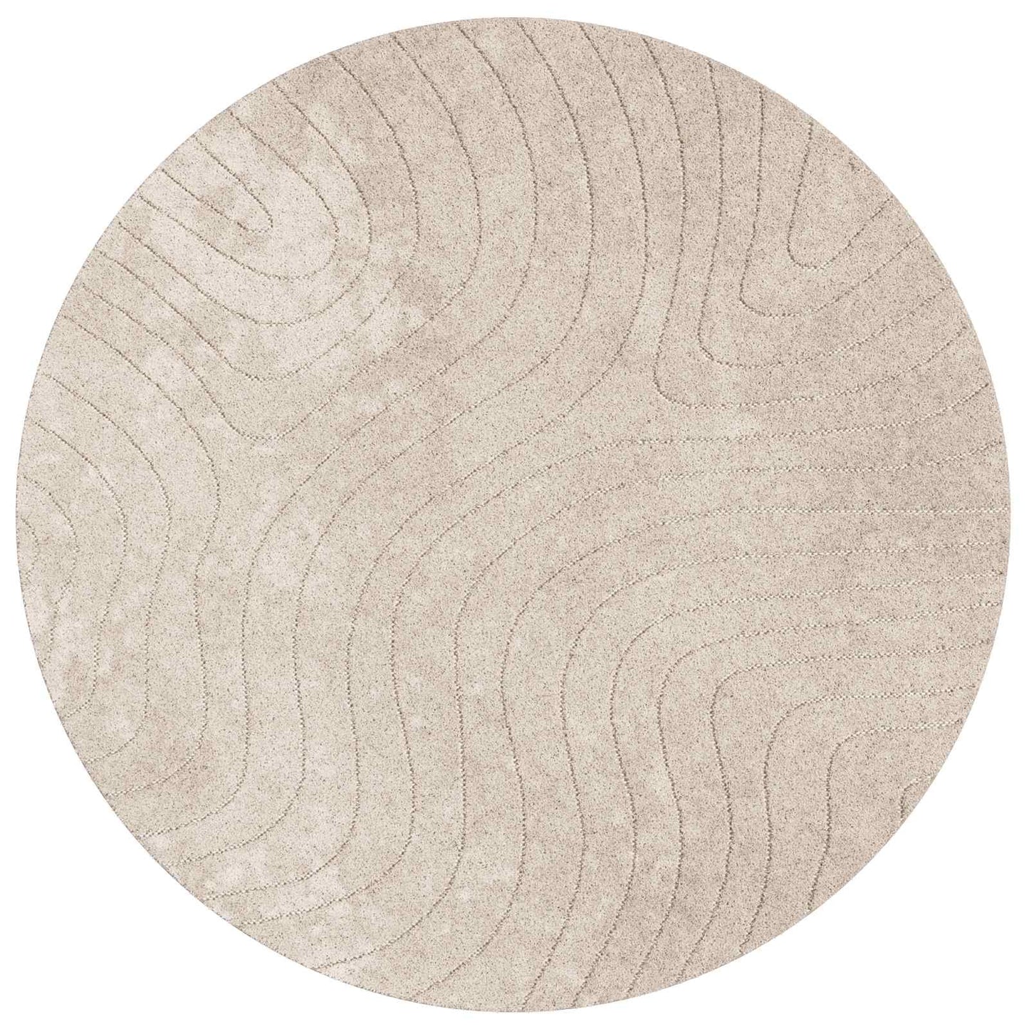 vidaXL Area Rugs Round PALMERAS Beige Ø 160 CM Polyester