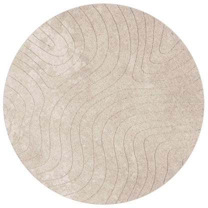 vidaXL Area Rugs Round PALMERAS Beige Ø 160 CM Polyester