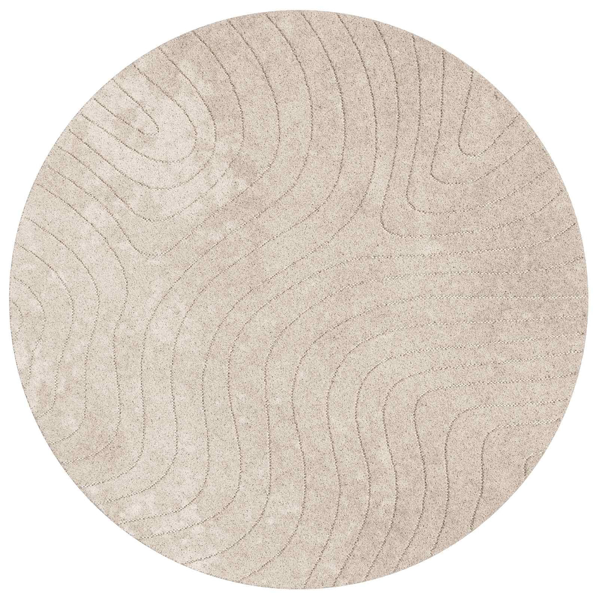 vidaXL Indoor and Outdoor Rug PALMERAS Beige Ø 200 CM Polyester