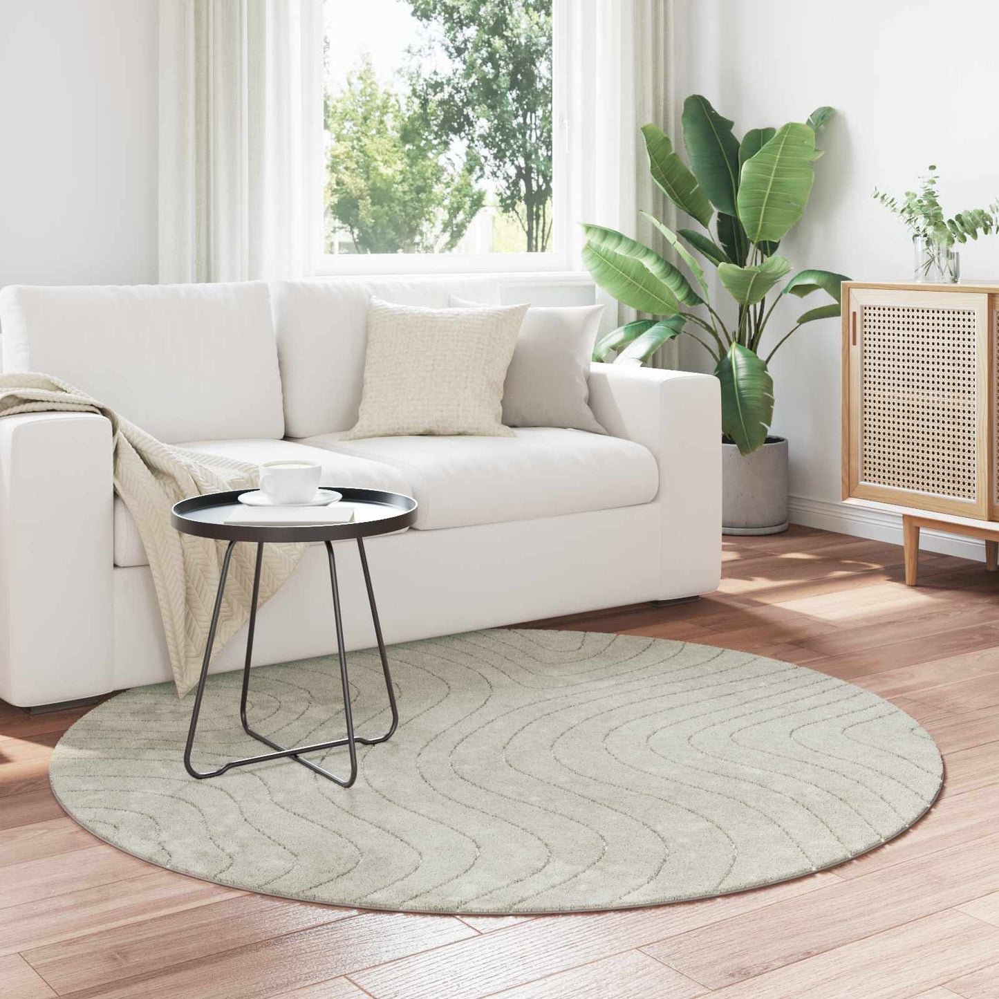 vidaXL Area Rugs Round PALMERAS Green Ø 160 CM Polyester
