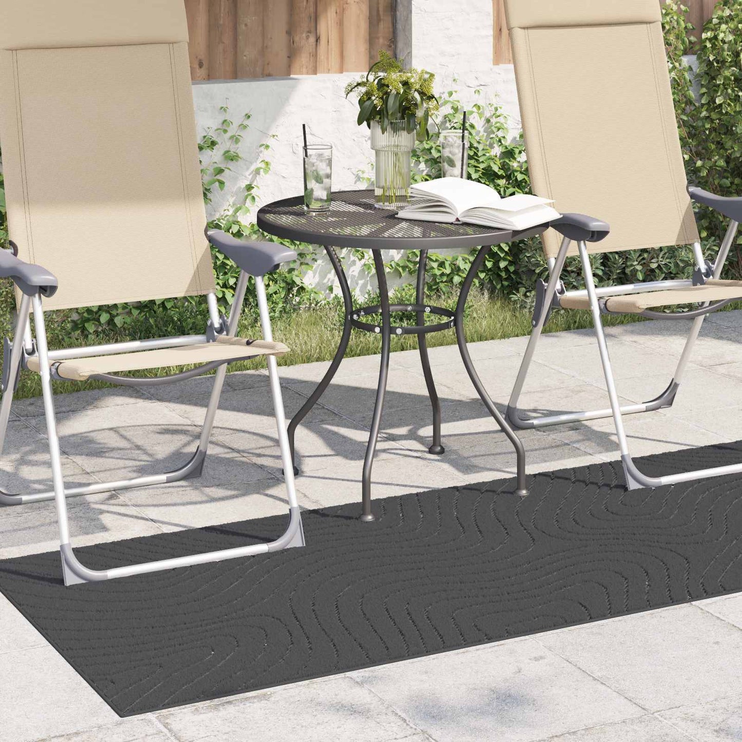 vidaXL Area Rugs Rectangular PALMERAS Anthracite 150 x 80 cm Polyester
