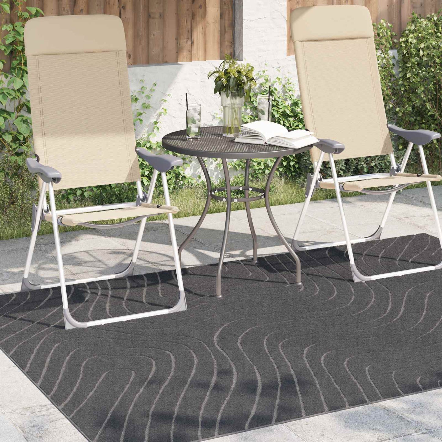vidaXL Area Rugs Rectangular PALMERAS Anthracite 200 x 140 cm