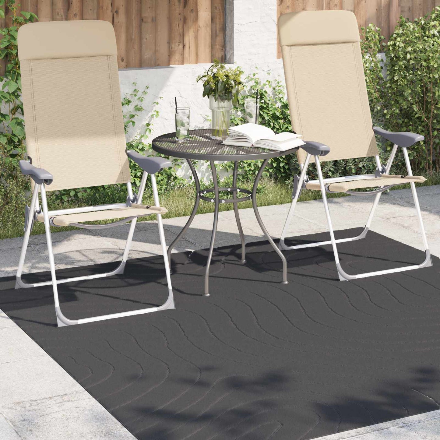 vidaXL Area Rugs Square PALMERAS Anthracite 120 x 120 cm Polyester