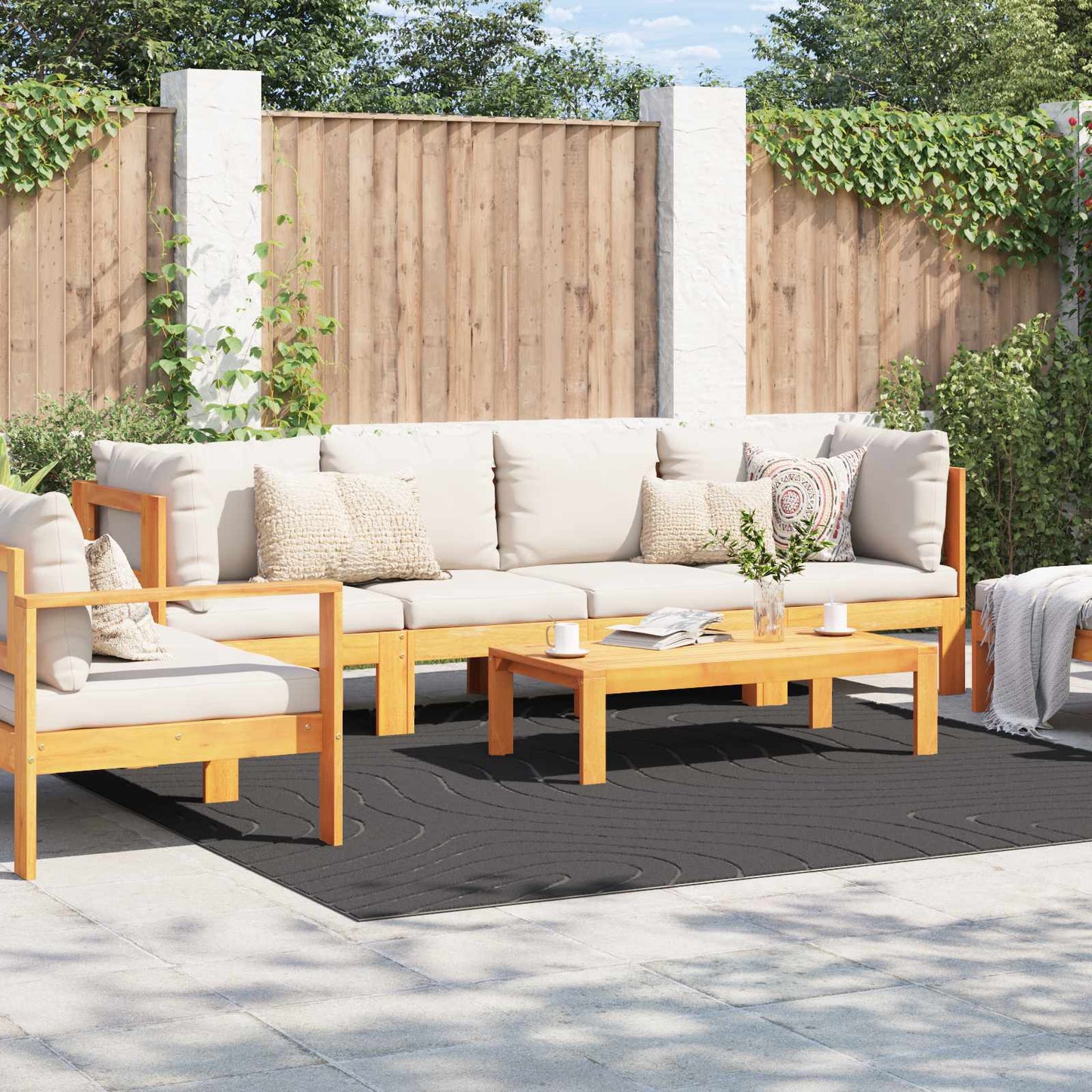 vidaXL Area Rugs Square PALMERAS Anthracite 240 x 240 cm Polyester