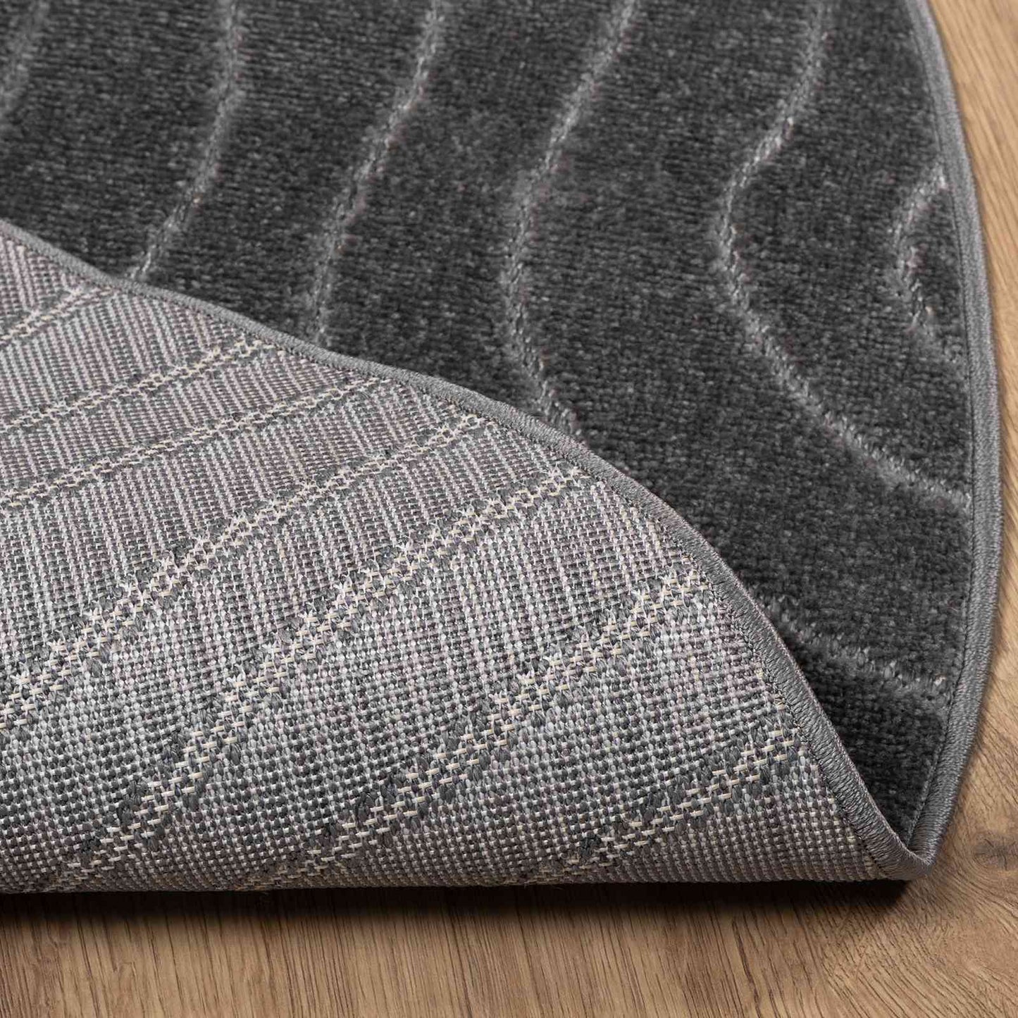 vidaXL Area Rugs Round PALMERAS Anthracite Ø 160 CM Polyester