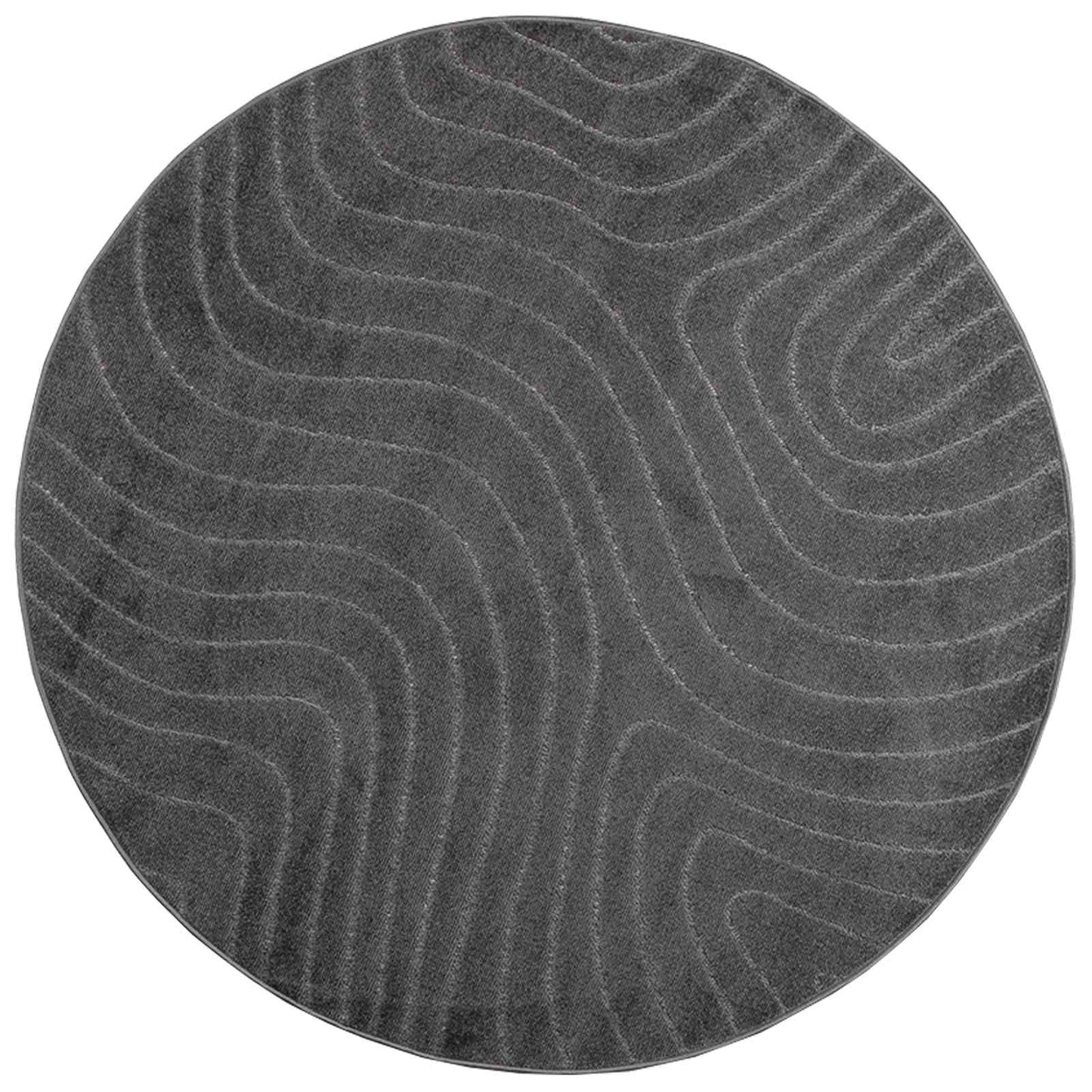 vidaXL Area Rugs Round PALMERAS Anthracite Ø 160 CM Polyester