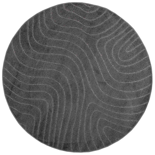 vidaXL Area Rugs Round PALMERAS Anthracite Ø 160 CM Polyester