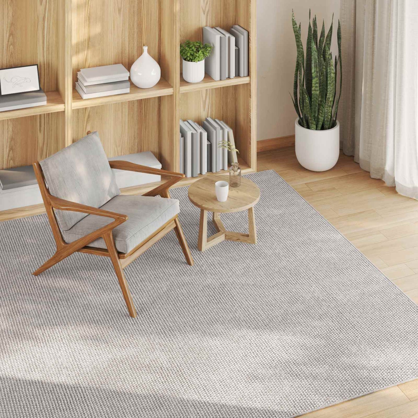 vidaXL Area Rugs Square LUGO Cream 200 x 200 cm Polyester