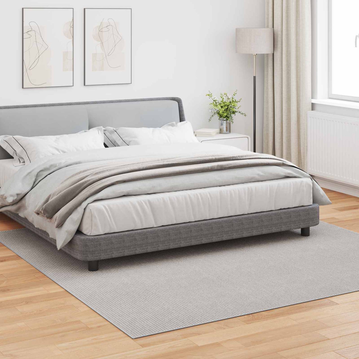 vidaXL Area Rugs Square LUGO Cream 240 x 240 cm Polyester