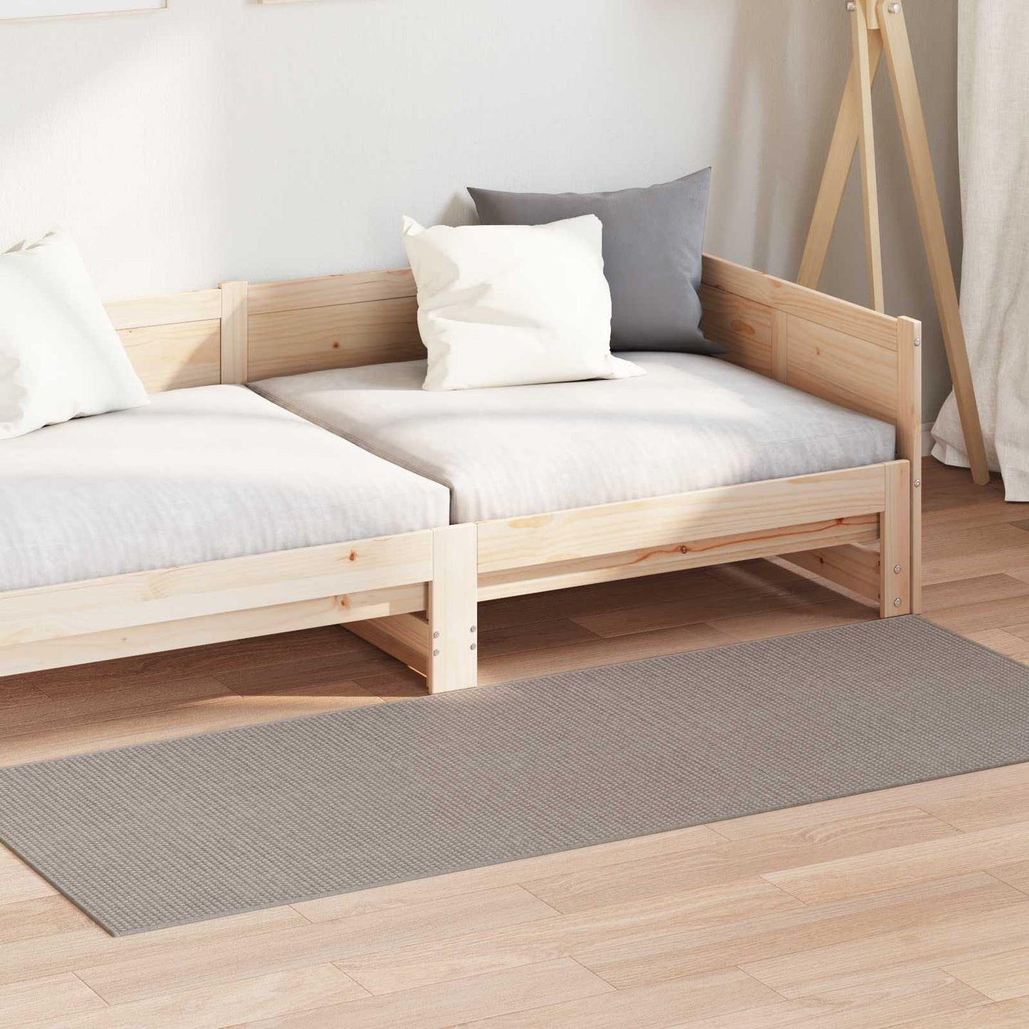 vidaXL Area Rugs Rectangular LUGO Taupe 80 x 200 cm Polyester