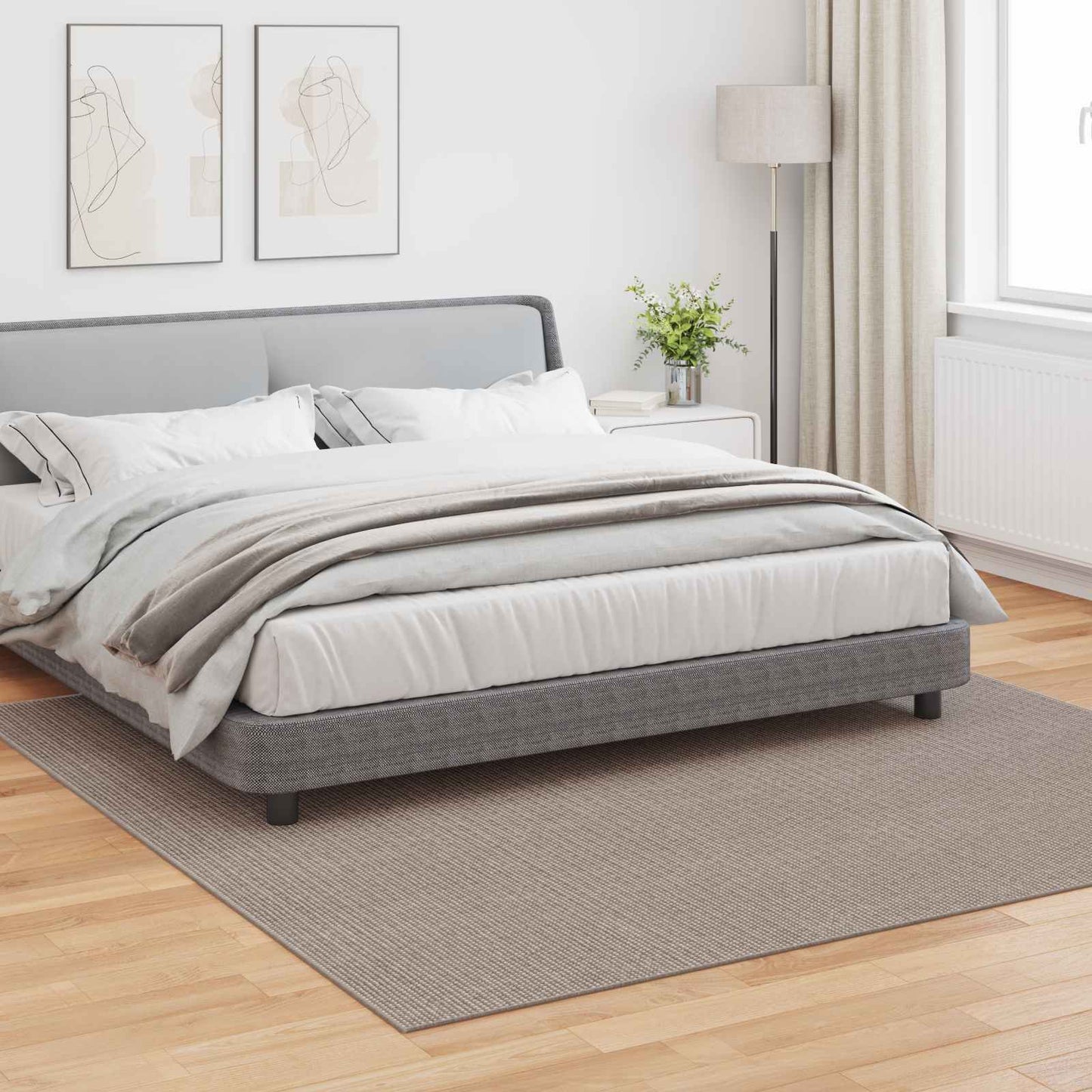 vidaXL Area Rugs Square LUGO Taupe 240 x 240 cm Polyester