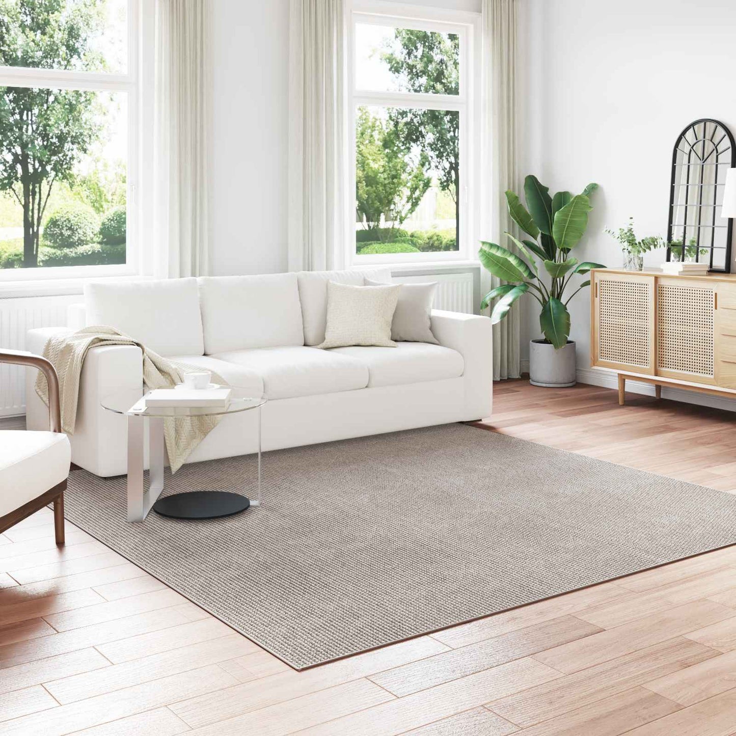 vidaXL Area Rugs Square LUGO Cream and Taupe 240 x 240 cm Polyester