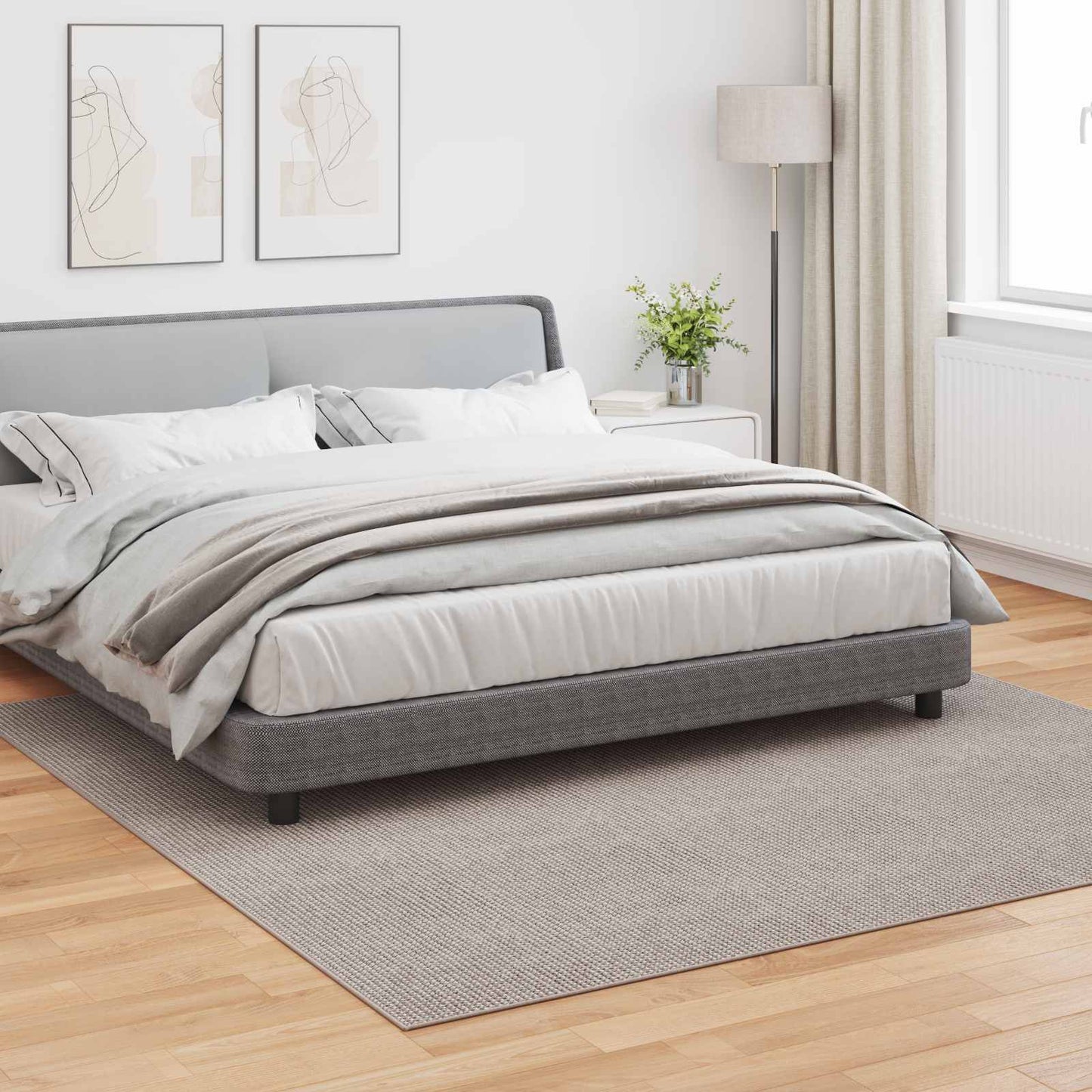 vidaXL Area Rugs Square LUGO Cream and Taupe 240 x 240 cm Polyester