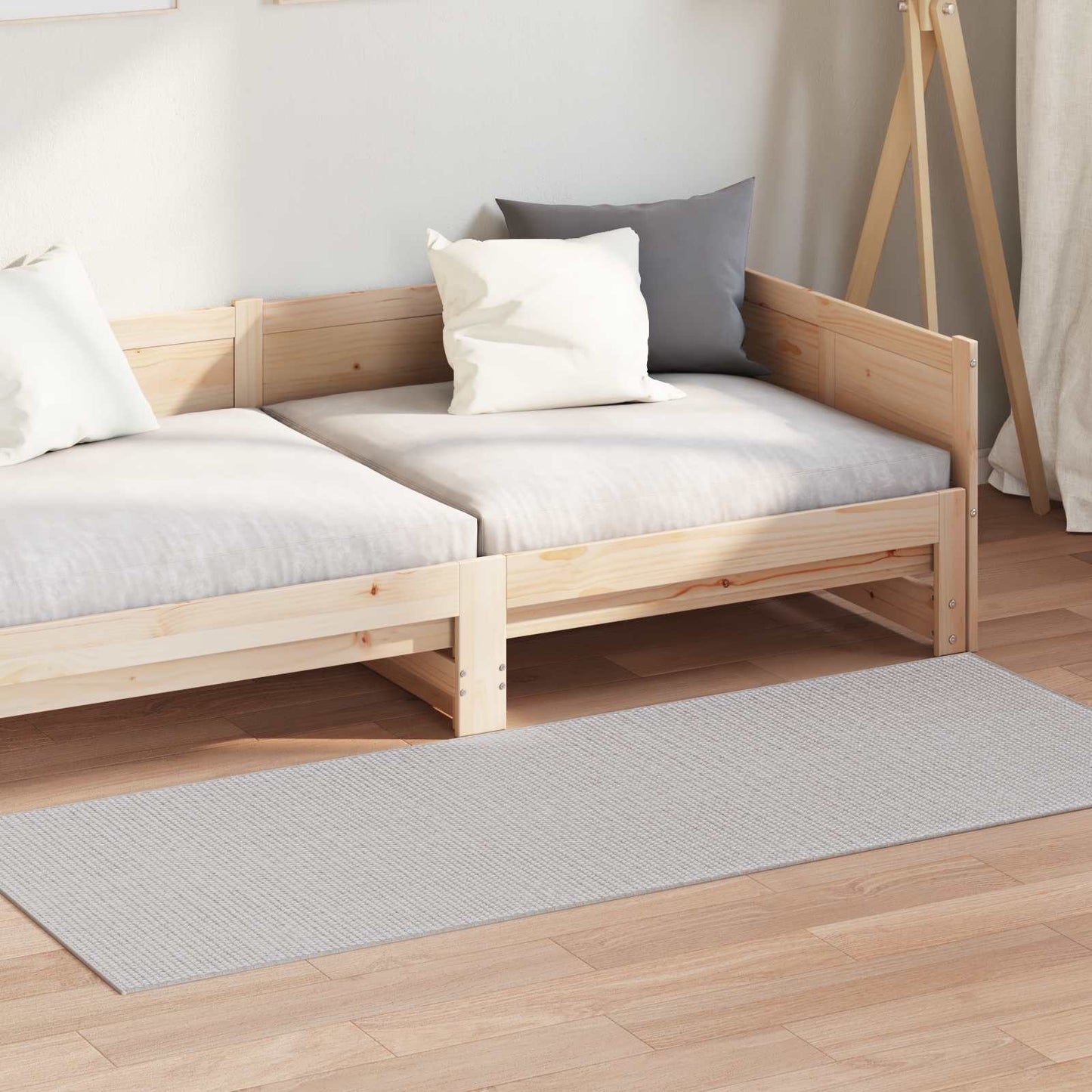 vidaXL Area Rugs Rectangular LUGO Cream and Grey 80 x 200 cm Polyester