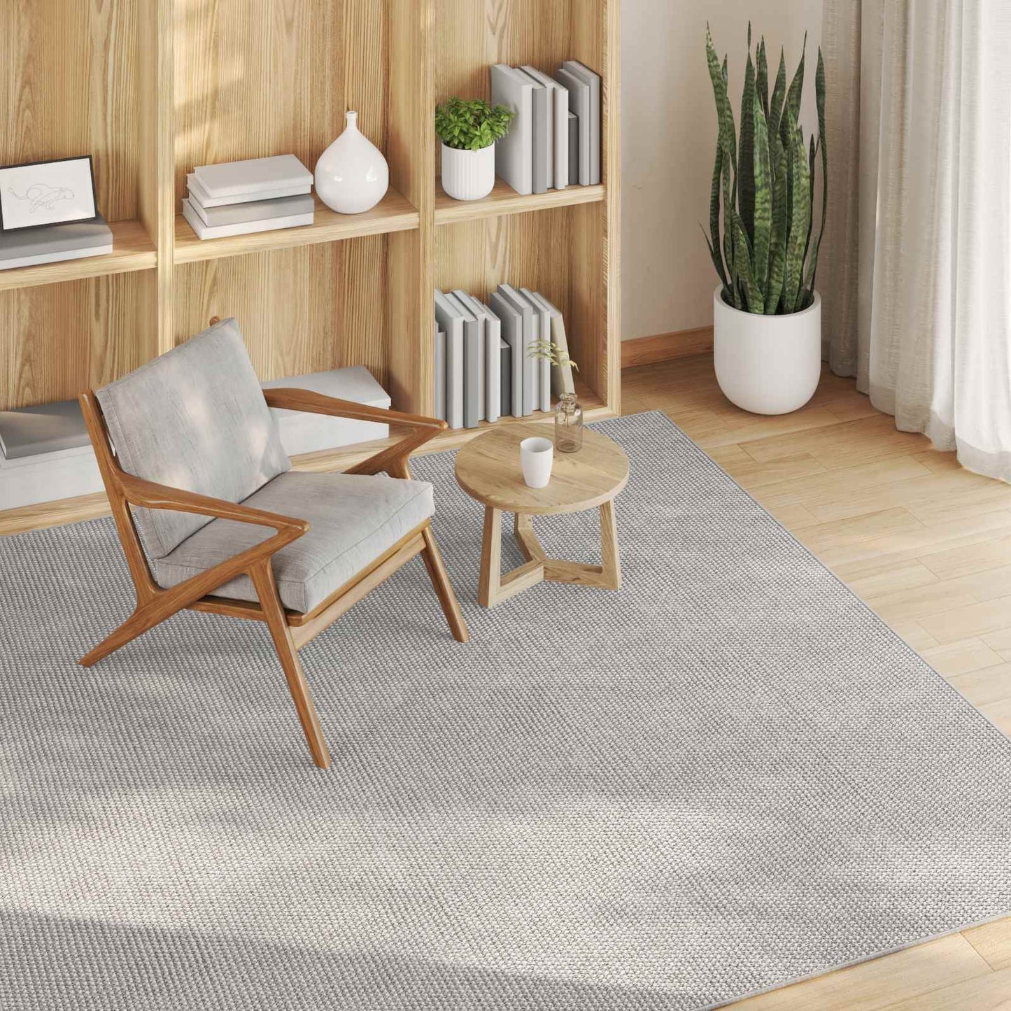 vidaXL Area Rugs Square LUGO Cream and Grey 200 x 200 cm Polyester