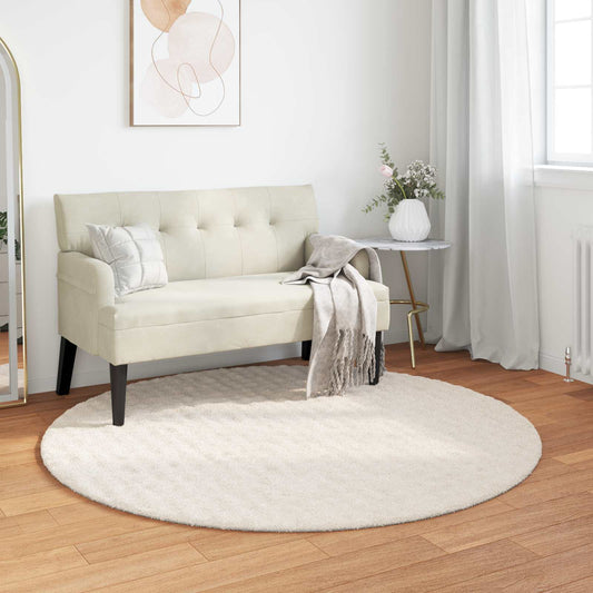 vidaXL Area Rugs Round SIROLO Cream Ø 200 CM Polyester