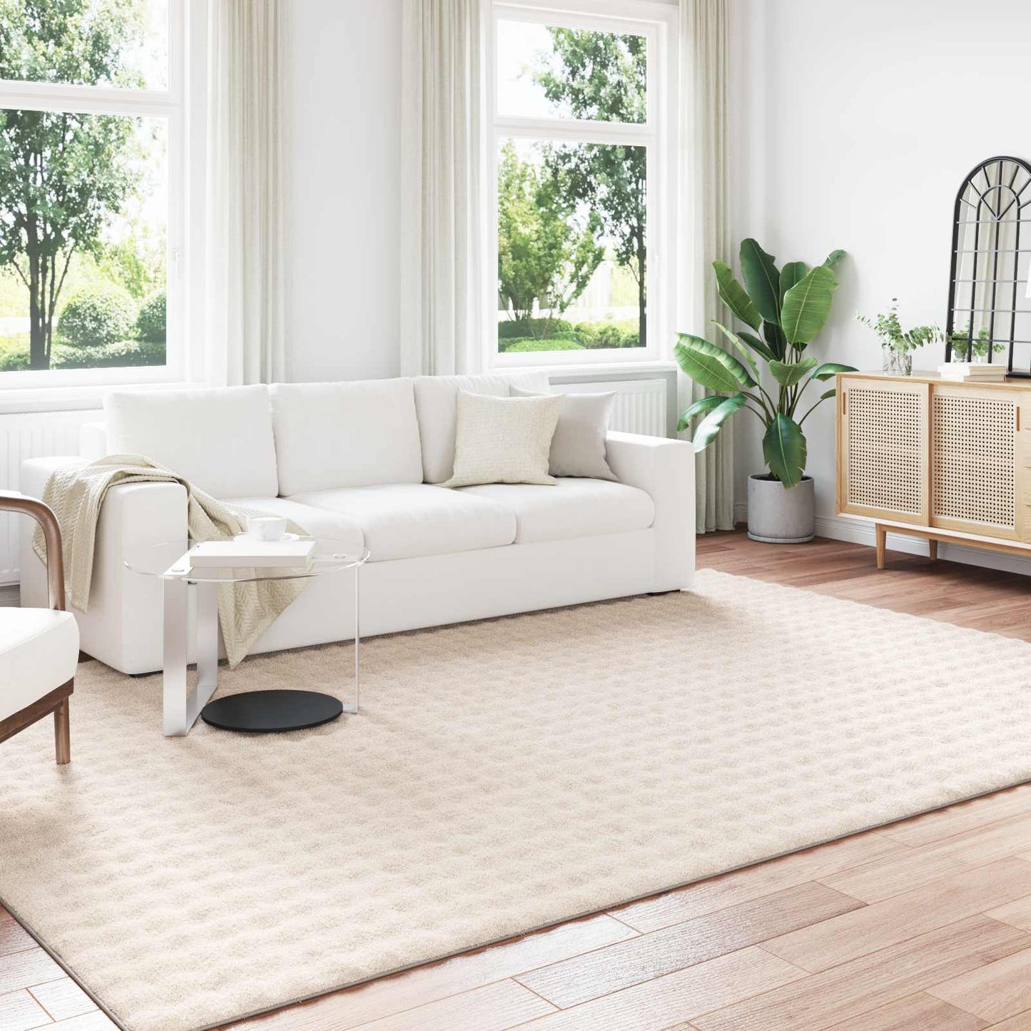vidaXL Area Rugs Rectangular SIROLO Beige 280 x 200 cm Polyester