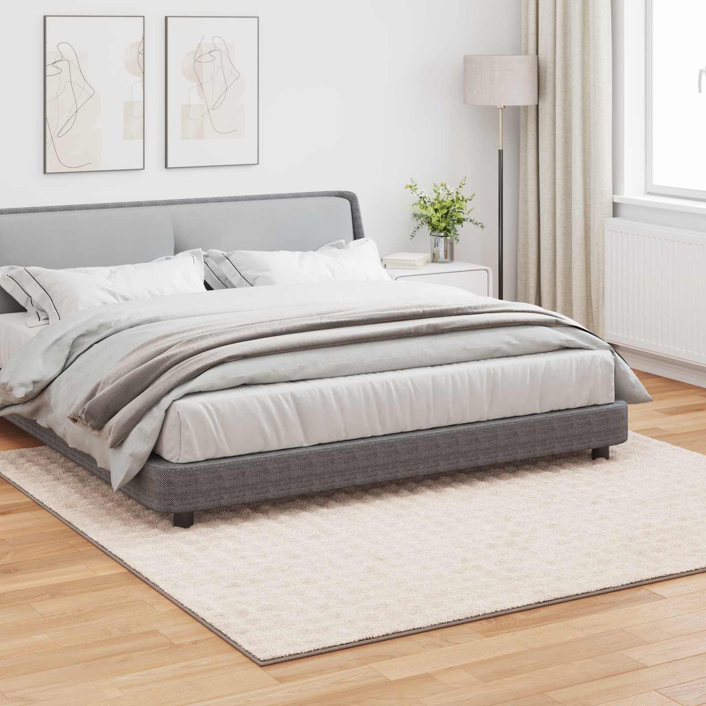 vidaXL Area Rugs Square SIROLO Beige 240 x 240 cm Polyester
