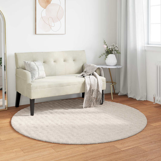 vidaXL Area Rugs Round SIROLO Beige Ø 160 CM Polyester