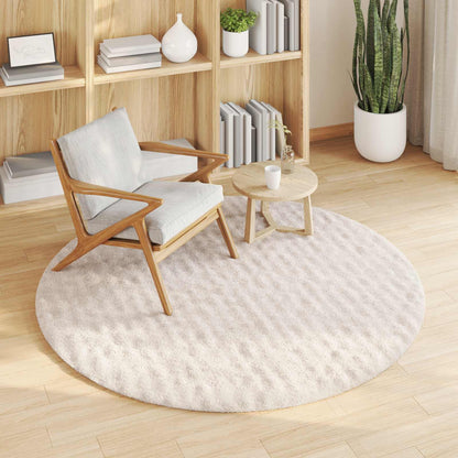 vidaXL Area Rugs Round SIROLO Beige Ø 200 CM Polyester