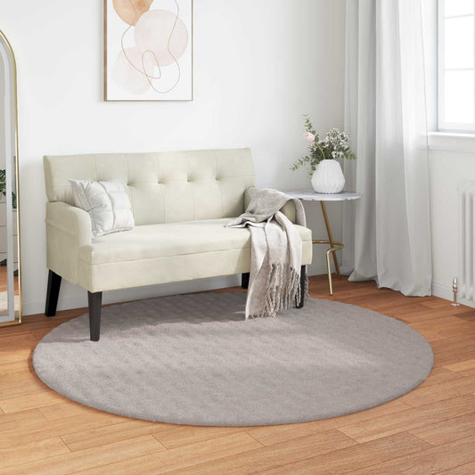 vidaXL Area Rugs Round SIROLO Sand Ø 160 CM Polyester