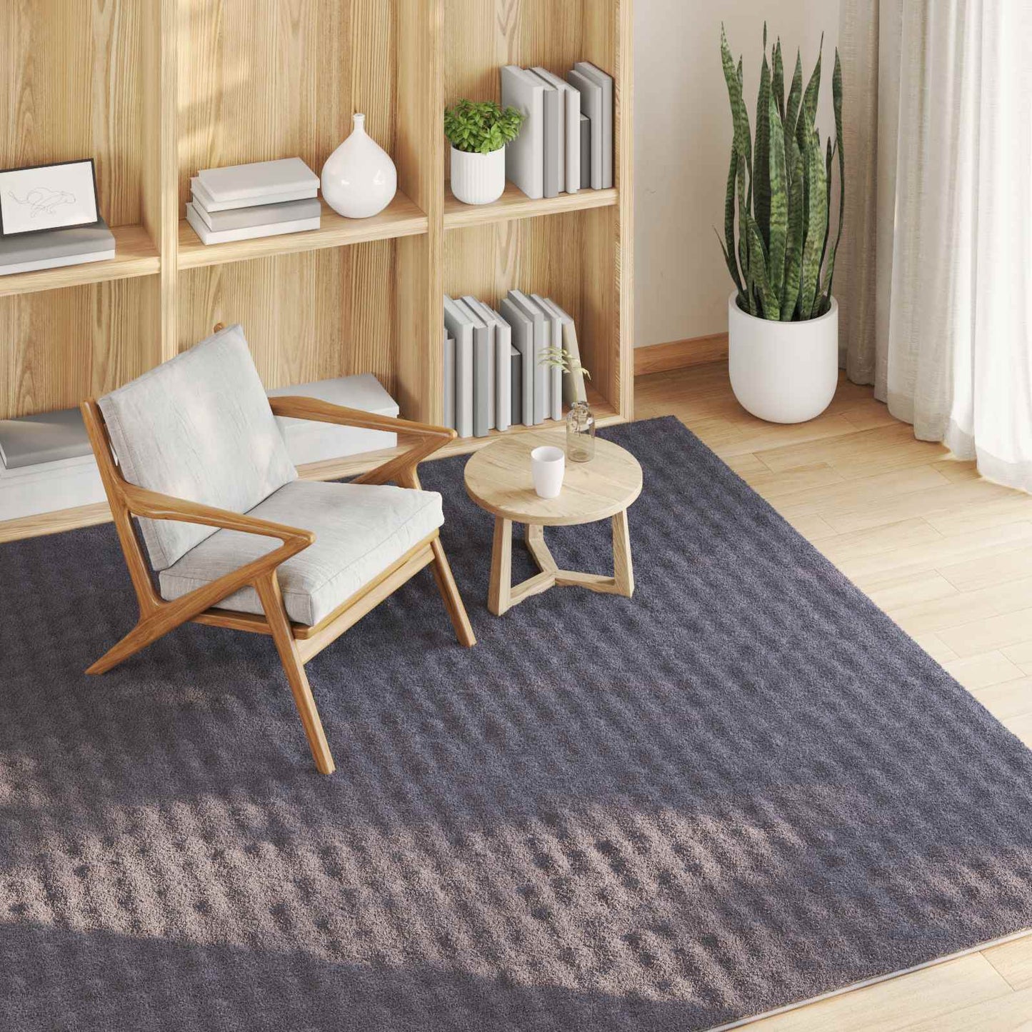 vidaXL Area Rugs Square SIROLO Anthracite 120 x 120 cm Polyester