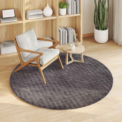 vidaXL Area Rugs Round SIROLO Anthracite Ø 160 CM Polyester