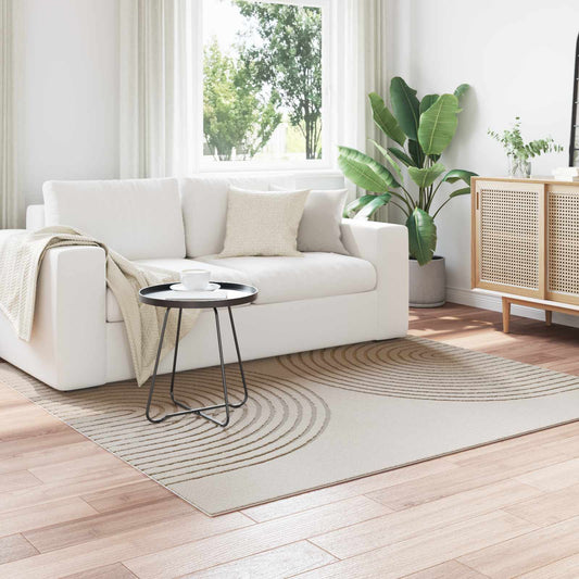 vidaXL Area Rugs Square GALATI Cream 120 x 120 cm Polyester