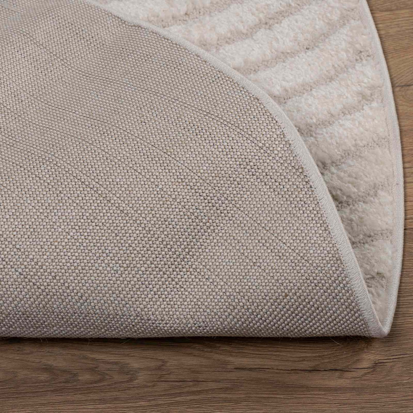vidaXL Area Rugs Round GALATI Cream Ø 160 CM Polyester