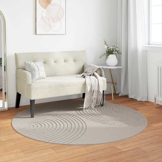 vidaXL Area Rugs Round GALATI Cream Ø 160 CM Polyester