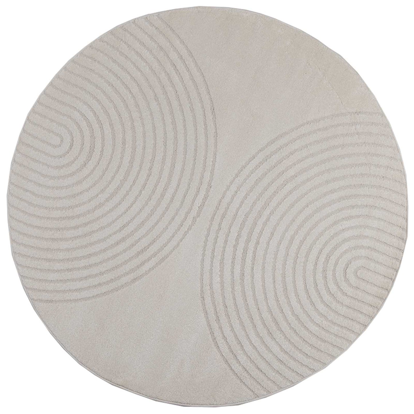 vidaXL Area Rugs Round GALATI Cream Ø 160 CM Polyester
