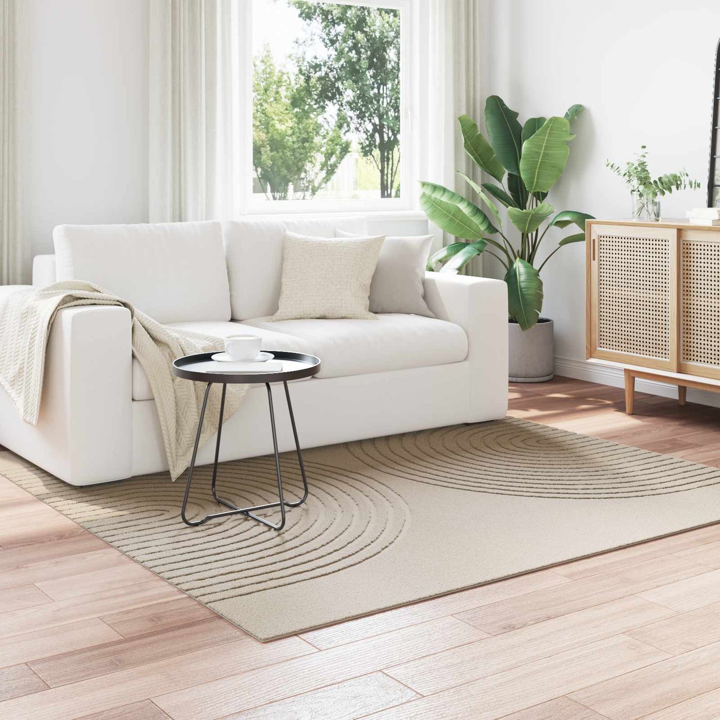 vidaXL Area Rugs Square GALATI Beige 200 x 200 cm Polyester
