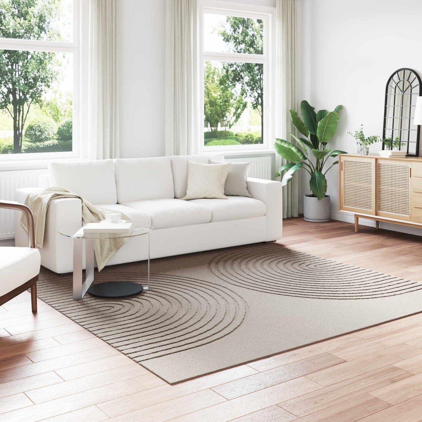 vidaXL Area Rugs Square GALATI Beige 240 x 240 cm Polyester