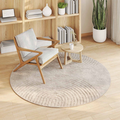 vidaXL Area Rugs Round GALATI Beige Ø 160 CM Polyester