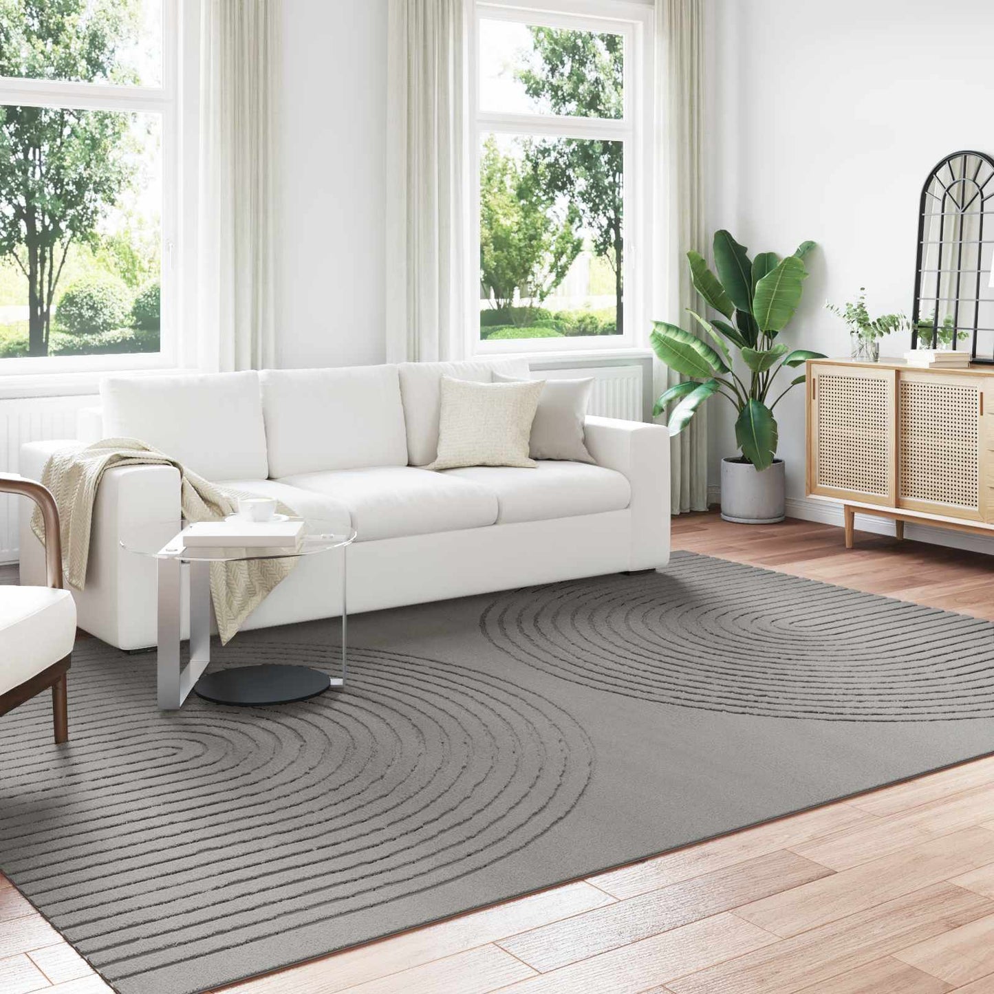 vidaXL Area Rugs Rectangular GALATI Grey 340 x 240 cm Polyester