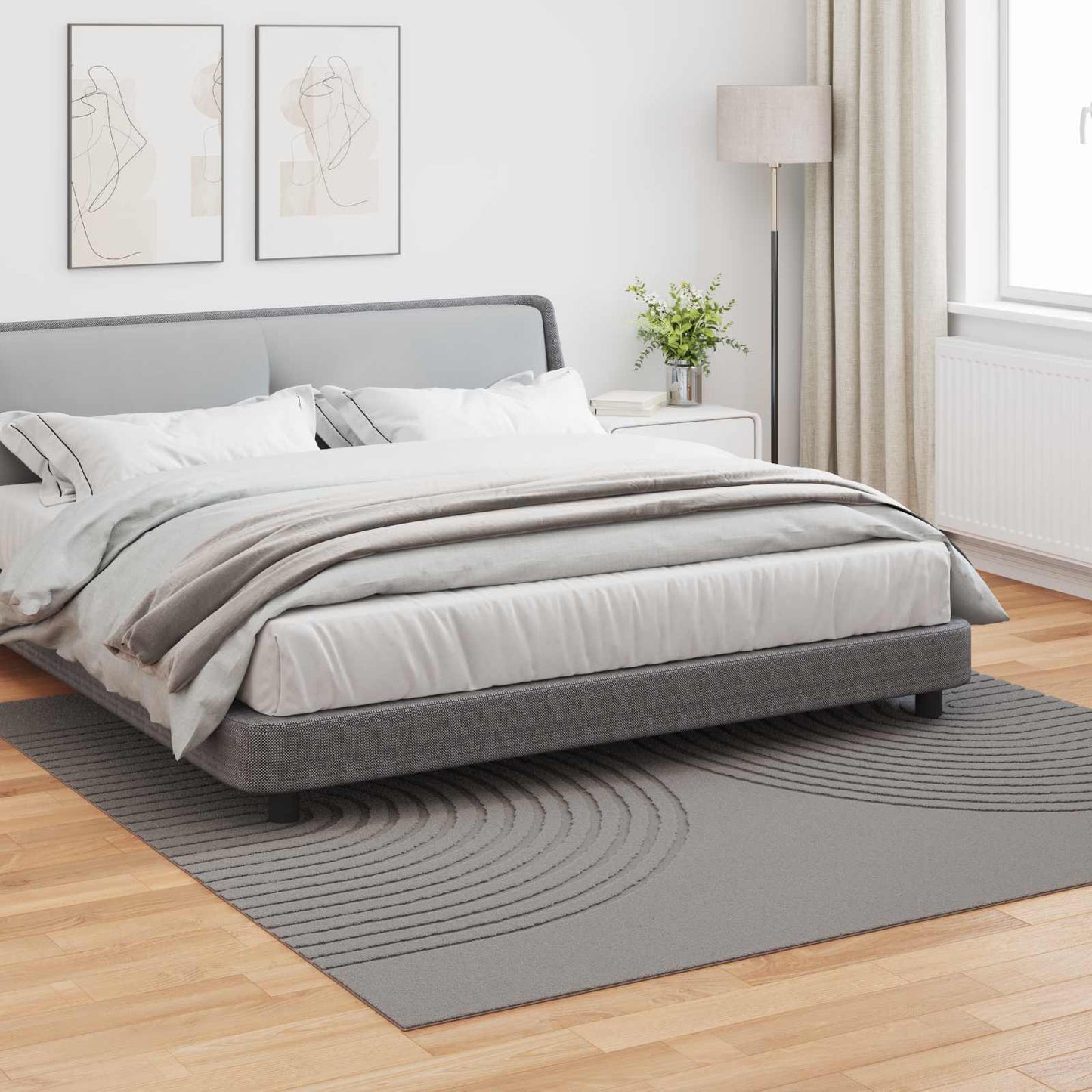 vidaXL Area Rugs Square GALATI Grey 240 x 240 cm Polyester