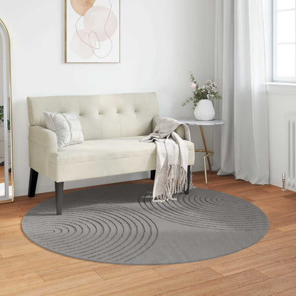 vidaXL Area Rugs Round GALATI Grey Ø 120 CM Polyester